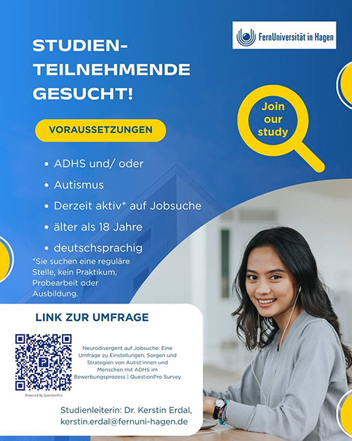 Plakat: Studienteilnehmende gesucht