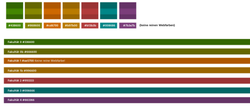 Farbpalette für Webfarben