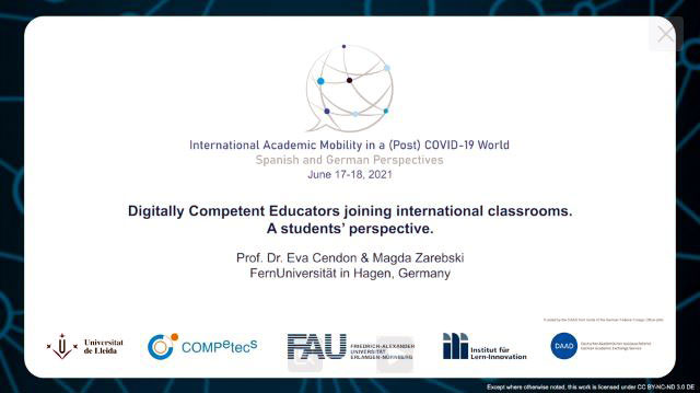 Presentation at the Conference on International Academic Mobility, June 2021