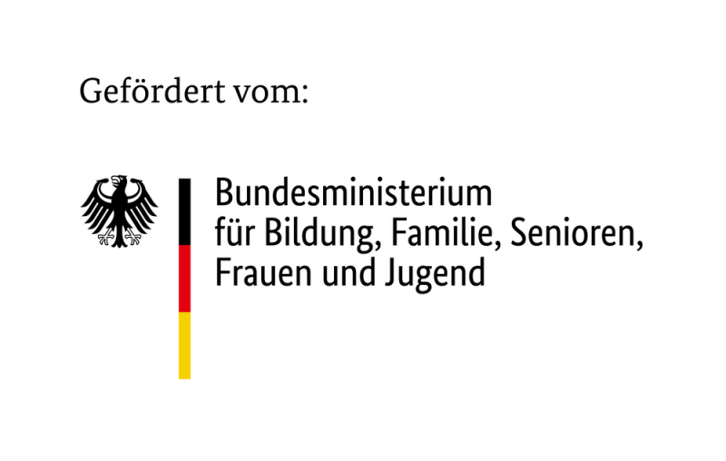 Logo: Gefördert vom Bildungsministerium für Bildung, Familie, Senioren, Frauen und Jugend