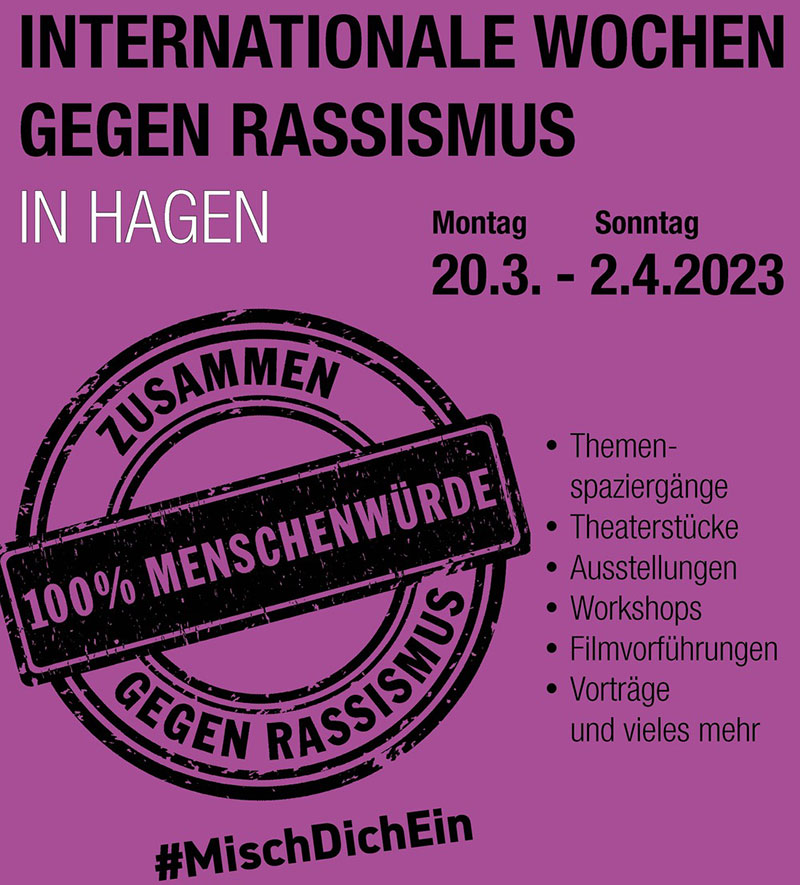 Plakat Internationale Wochen gegen Rassismus in Hagen