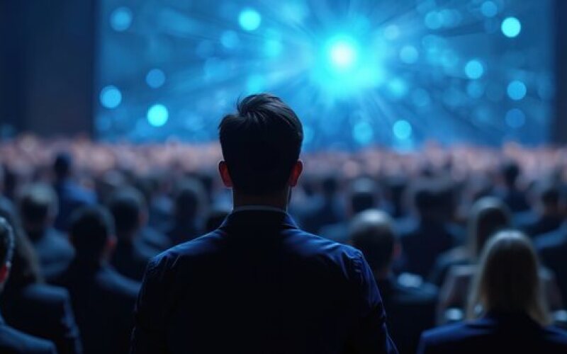 Audience at business technology summit