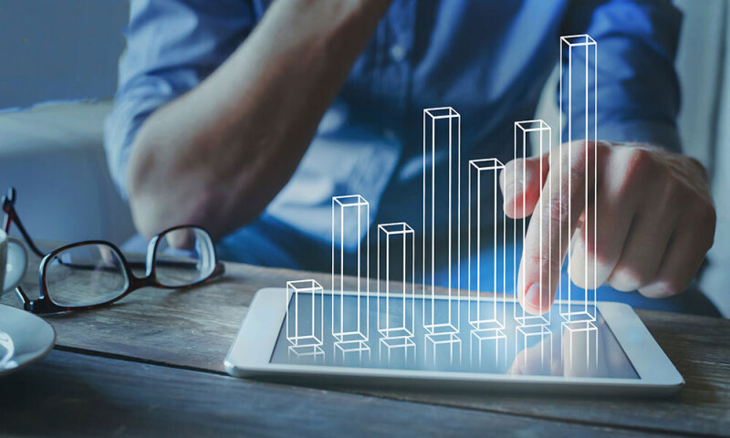 Diagramm auf einem Tablett