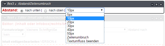 Flexmodul Abstand