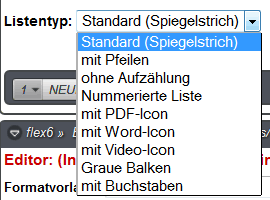 Listentypen Listentypen