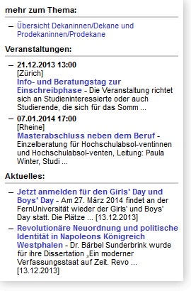 Rechte Spalte in Webseite Rechte Spalte in Webseite