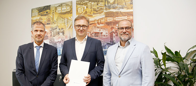 Drei Personen: Prof. Stefan Stürmer, Prof. Henning Wilts und Prof. Michael Stoiber