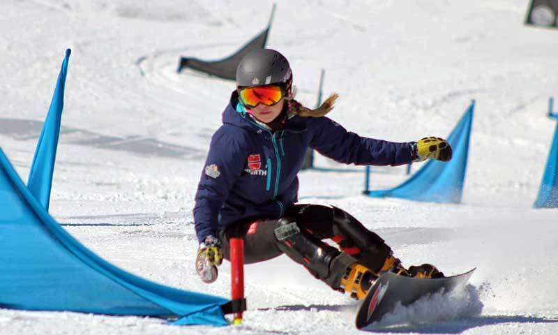 Carolin Langenhorst auf Snowboard