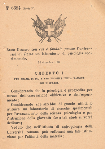 Gründung psy. Labor in Rom