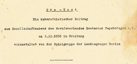 Ein psychologisches Kabarett 1956