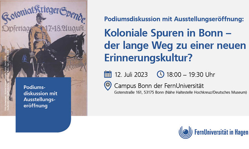 Plakat zur Ausstellungseröffnung Koloniale Spuren In Bonn
