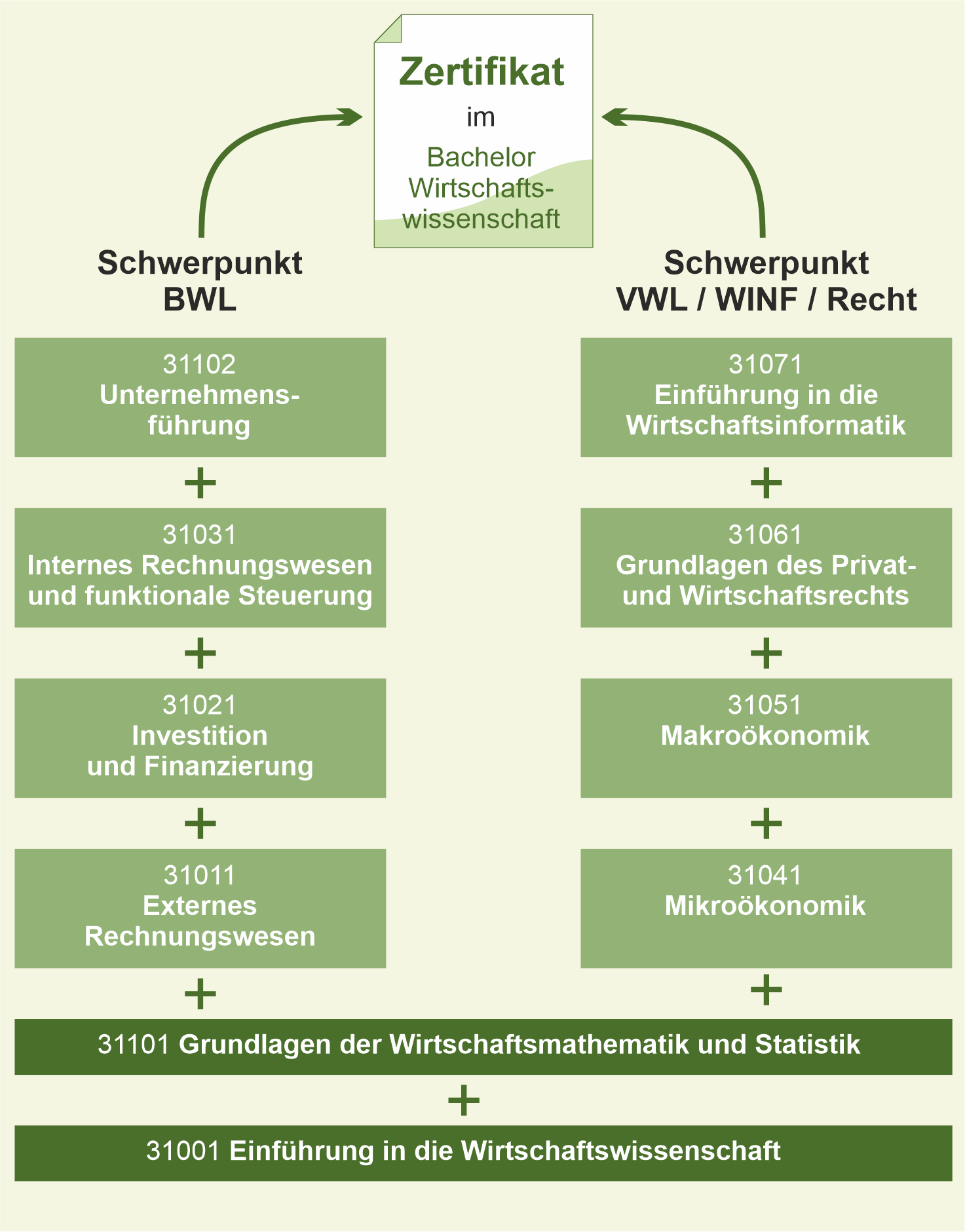 Aufbau des Zertifikatsstudiums (mögliche Schwerpunkte)