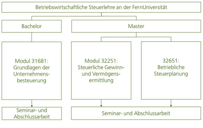 Schema: Betriebswirtschaftliche Steuerlehre an der FernUniversität