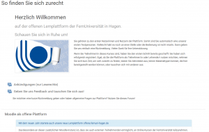 Screenshot des Moodle-Kurses "Herzlich Willkommen"