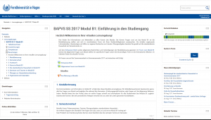 Screenshot eines Moodle-Kurses (Quelle: FernUniversität)