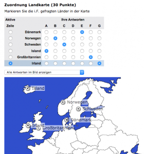 Online Übungssystem: Screenshot Zuordnung