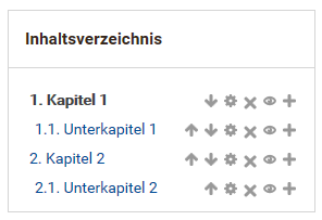 Darstellung des Inhaltsverzeichnisses eines Moodle-Buches