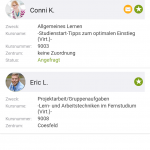 Lerngruppen App Screenshot Kontaktübersicht