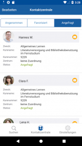 Lerngruppen App Screenshot Anfragen