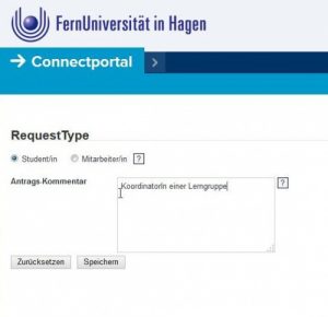 Screenshot der Anmeldemaske beim Connectportal für Studierende
