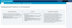 Screenshot der Funktionen im Connectportal für Studierende