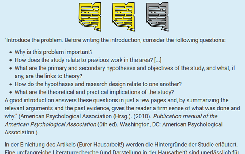 Screenshot: Fortschritt Aktivität, Studierendenansicht