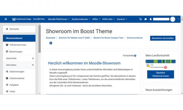 Screenshot Moodle Boost Theme - Showroom