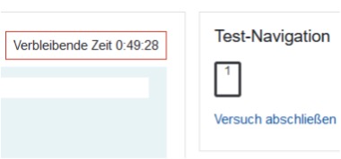 Screenshot der neuen Timer-Funktion in Moodle-Tests