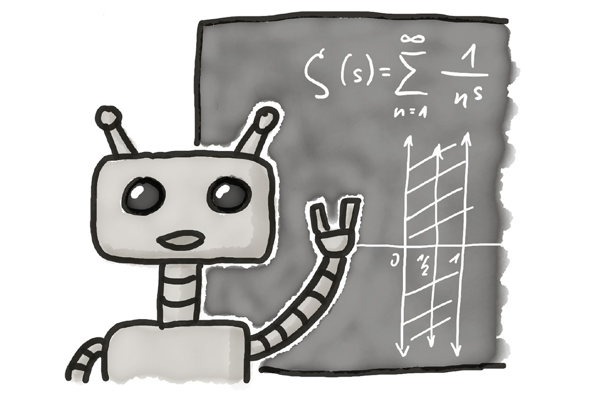 Roboter erklärt mathematische Zusammenhänge