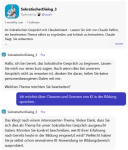 Screenshot des Chat-Gesprächsbeginns