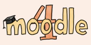 Illustration des Moodle-Schriftzugs mit einer 4 dahinter
