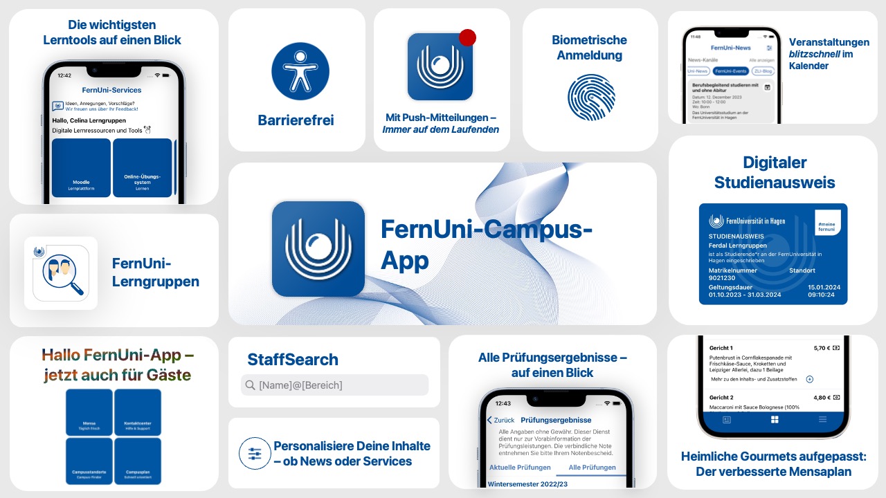 Überblick einiger Funktionen in der FernUni-App