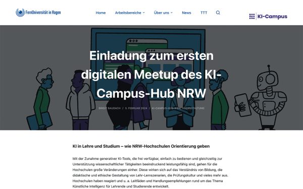 Screenshot der Webseite zum Meet-Up