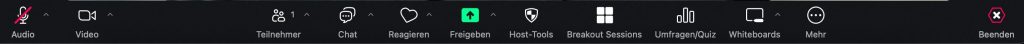 Der Screenshot zeigt die neuen Icons in Zoom
