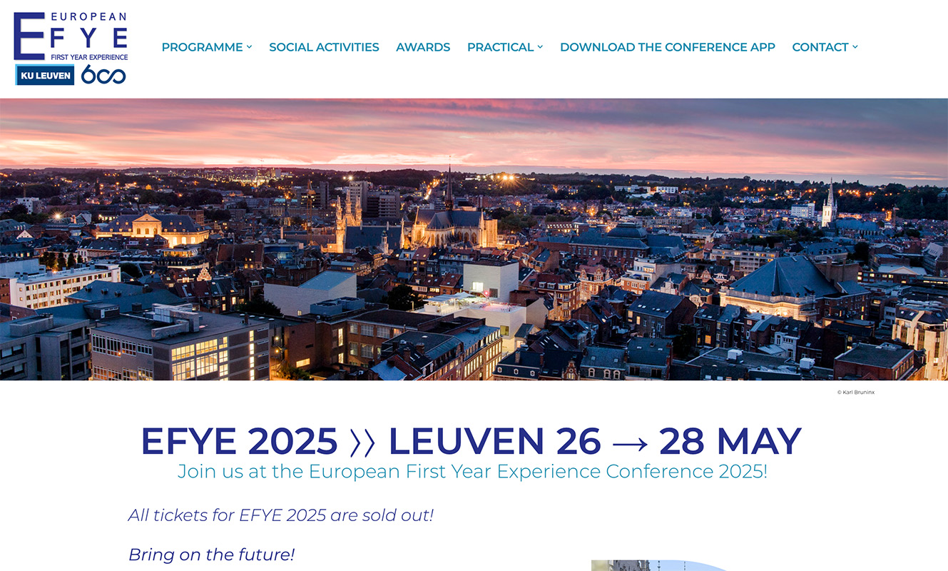 Screenshot der Website der EFYE-Konferenz