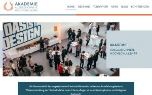 Screenshot der Homepage der Akademie