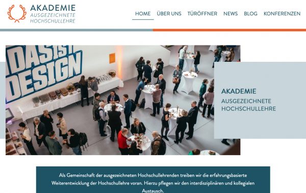 Screenshot der Homepage der Akademie