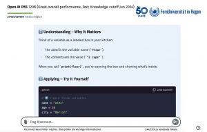 Screenshot des Python-Tutors in KI:connect.nrw