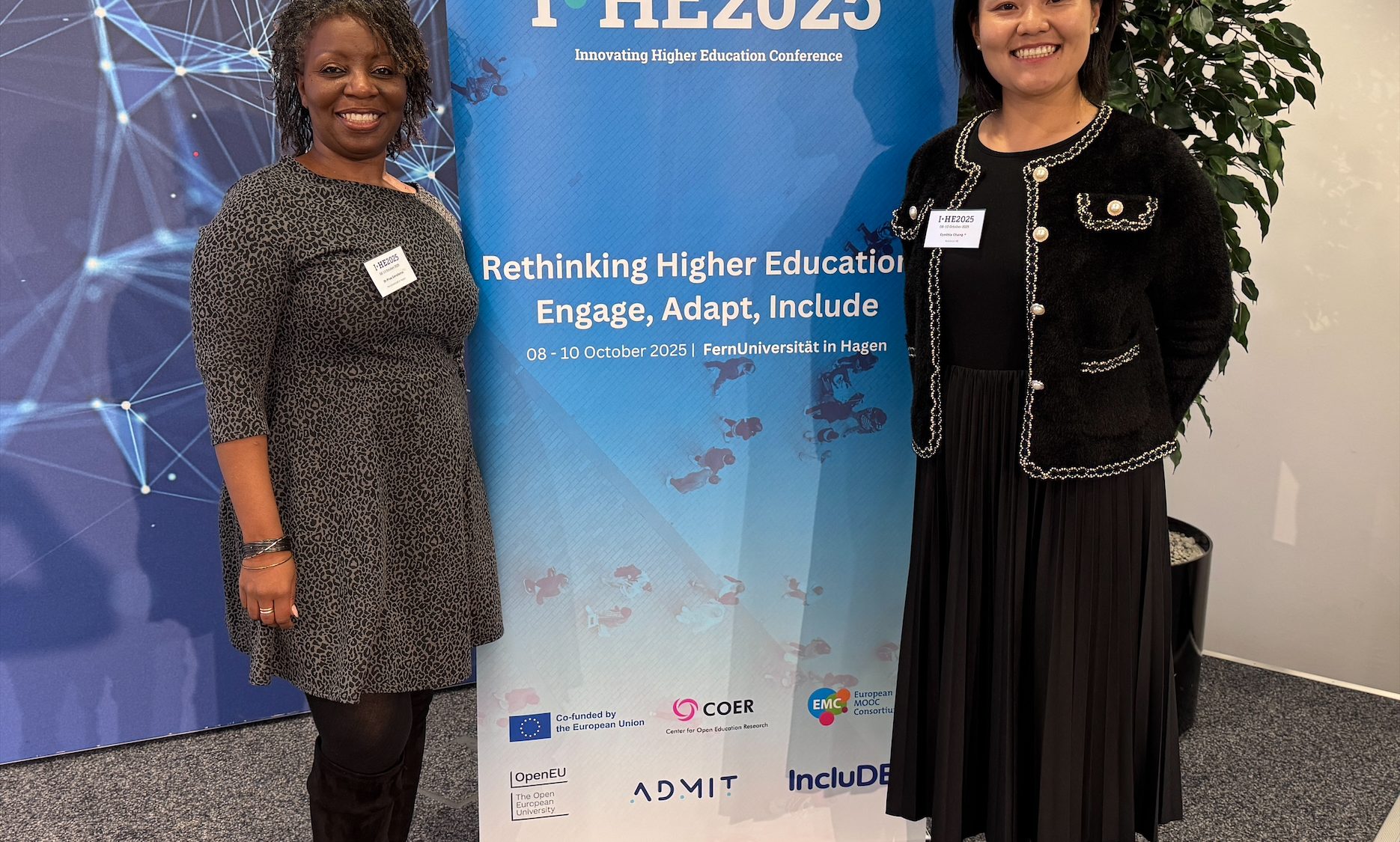 Dr Prue Goredema (studyFIT) and Cynthia Chung of Advance HE (UK) were thrilled to participate in the Innovating Higher Education conference [Image source: Dr Moritz Kohls]