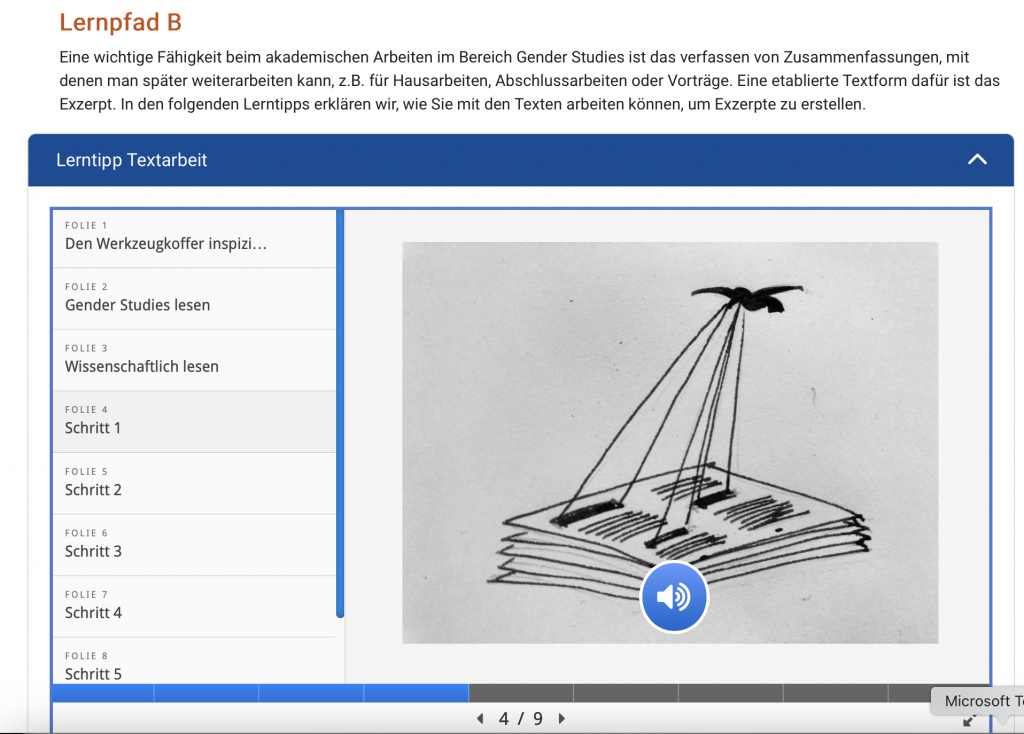 Screenshot aus dem Selbstlernkurs von Glen Sattler