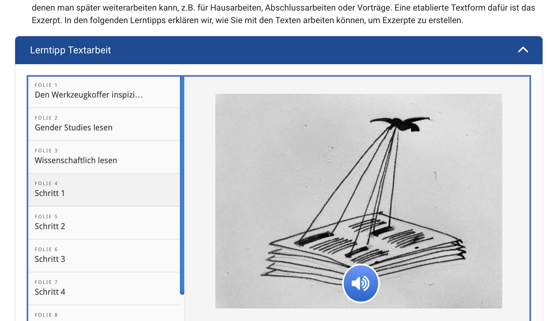 Screenshot aus dem Selbstlernkurs von Glen Sattler