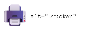 Beispielhafter Alternativtext für ein Drucker-Symbol