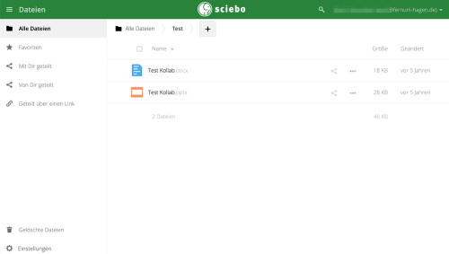 Screenshot Sciebo Ordneransicht