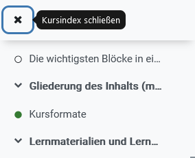 Screenshot vom Kursindex